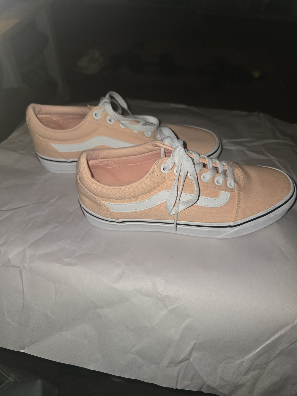 Vans Ward Low-Top Canvas Sneakers In Tropical Peach Color